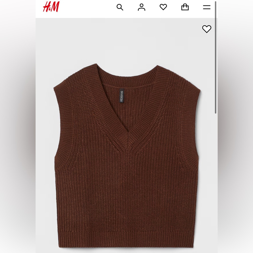 H&M Brown Knit Sweater Vest